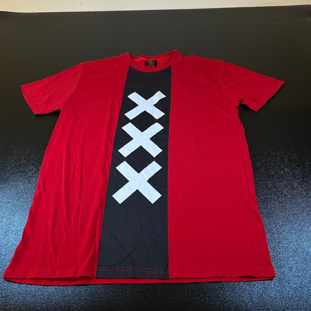 Amsterdam Designs T-Shirt Red Black XXX Amsterdam 14 Holland Adult XX Large